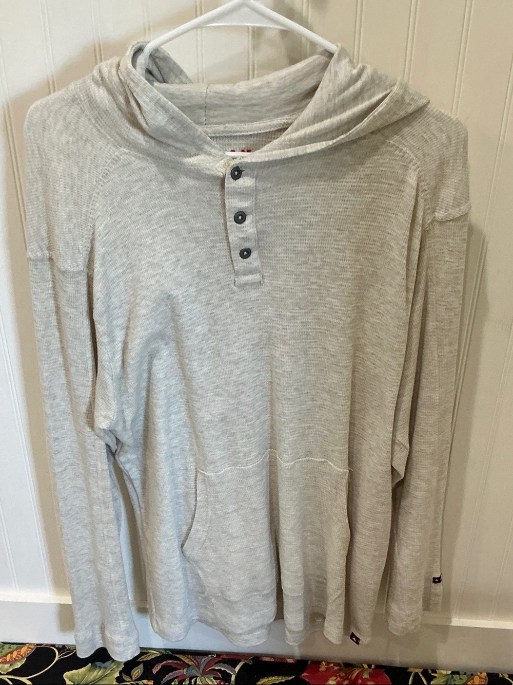 Airwalk Light Gray Hooded Henley Pullover